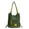 Women Multi-carry Casual Canvas Handbag Shoulder Bag Satchel Backpack - Green