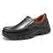 Menico Mens Slip On Business Casual Leather Shoes - Black