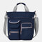 Women Nylon Waterproof Large Capacity Crossbody Bag Multi-function Business Computer Handbag - Blue
