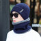 Fleece Lined Warm Beanie Hat Knitted Hat Scarf Set For Men Women Skullies Beanies Bonnet - Navy
