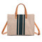 Women Linen Leisure Large Capacity Handbag Crossbody Bag Traval Shoulder Bag - Navy