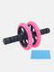 Multifunctional Abdominal Wheel Roller Double-Wheel Abdominal Muscle Wheel Fitness Wheel - Pink