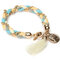 Beads Tassels Braided Rope Pendant Bracelets  - White