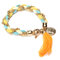 Beads Tassels Braided Rope Pendant Bracelets  - Orange
