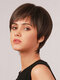 9 Inch Dark Brown Short Straight Hair Breathable Bangs High Temperature Fiber Wig - 9 Inch