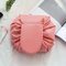 Polyester Solid Color Drawstring Cosmetic Bag Travel Portable Lazy Storage Bag  - Watermelon Red