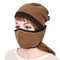 Men Women Winter Warm Windproof Multifunction Outdoor Cycling Ski Mouth Face Mask Beanie Scarf - Khaki