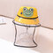 Little Frog Children's Fisherman à prova de poeira Chapéu Sun Chapéu Tela removível para rosto - Amarelo