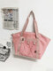 Men Nylon Casual Large Capacity Webbing Solid Color Shoulder Bag Handbag - Pink