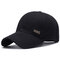 Men's Summer Solid Breathable Adjustable Cotton Mesh Hat Outdoor Sports Baseball Cap - Black