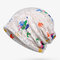 Thin Lace Cap Color Paint Jacquard Turban Beanie Hat Fashion Cap Print Bonnet Cap For Woman - White