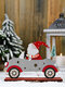 Decoraciones navideñas de 1 pieza Papá Noel conduciendo con un árbol pequeño Adornos Decoración de escritorio de pie de madera - gris