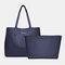 Women 2 PCS Multi-pocket Large Capacity Removable Key Multifunctional Handbag Tote - Blue