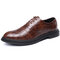 Men Alligator Veins Large Size Casual Business Formal Dress Shoes - Brown