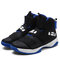 Men Comfy Slip Resistant Breathable Casual High Top Basketball Sneakers - Black Blue