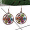 Bohemian Colorful Flower Earrings Long Style Bronze Earrings For Women - 01