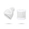 Women Winter Warmer Knitted Face Hat And Neck Collar Scarves Set With Artificial Fur Pompom Hat - White
