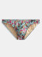 Men Sexy Floral Print Briefs Breathable Colorful Knitting Casual Low Rise Underwear - Light Blue