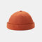 Skull Caps Female Fashion Letters Embroidered Brimless Hats - Orange