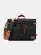 Men Nylon Multifuction Large Capacity Multi-Pockets Laptop Bag Business Briefcases Handbag Crossbody Bag - Black