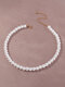 Elegant Adjustable Round Imitation Pearl Women Beaded Necklace Jewelry Gift - XL