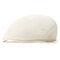 Men Summer Sunscreen Straw Beret Cap Outdoor Casual Breathable Visor Flat Hat  - White