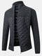 Mens Patchwork Zip Up Knit Cotton Slant Pocket Casual Long Sleeve Cardigans - Black