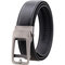 Men Fashion Automatic Buckle Second Layer Cowhide Belt High Quality Business Casual Wild Waistband - Black