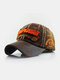 Men Made-old Cotton Letter Embroidery Patchwork Casual Sport Sunshade Baseball Hat - Coffee