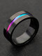 Trendy Simple Slotted Colorful Geometric-shaped Matte Titanium Steel Ring - #01