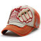 Men Vintage Adjustable Denim Patch Baseball Cap Outdoor Casual Travel Sunshade Hat - Crimson