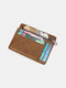 Men RFID Retro Genuine Leather Multi-slot Money Clip Coin Bag Card Holder Wallet - Coffee