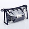 Transparent PVC Three-piece Cosmetic Bag Crown Cosmetic Bag - Navy Blue