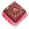 Cotton And Linen Printing Shawl Square Scarf Headscarf Tassel Scarf - WJ14 wine red