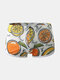 Mens Funny Fruit Print Boxer Briefs Mesh Breathable U Convex Underwear - Orange