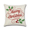 Retro Merry Christmas Pattern Linen Cotton Cushion Cover Home Sofa Office Seat Throw Pillowcases - #5