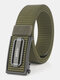120CM Men Nylon Belt Automatic Buckle Quick Unlock Fashion Belt - Black Buckle-Army Green