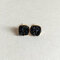 Trendy Women's Multi-colors Earrings Irregular Square Resin Stone Stud Earrings for Women Gift - Black