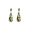 Fashion Resin Printed Metal Earrings Pineapple Geometric Drop Earrings - Black