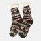 Jacquard And Velvet Anti-ski Socks Thickening Lambskin Knit Socks - Pink