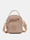 JOSEKO Women's Nylon Simple Fashion Handbag Shoulder Bag Solid Color Lightweight Crossbody Bag - Khaki