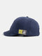 Unisex Cotton Solid Color Cartoon Letter Pattern Patch Short Brim All-match Sunscreen Baseball Caps - Navy