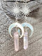 Vintage Astral Moon Winding Crystal Pendant Alloy Earrings - Silver