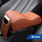 Universal PU Leather Car Armrest Pad Memory Foam Universal Auto Armrests Covers with Phone Pocket - Brown