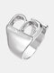 Trendy Simple Creative Hollow B Letter Geometric-shaped Opening Adjustable Alloy Ring - Silver