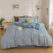 4Pcs Plaid Style Winter New Bedding Set Home Sheet Duvet Cover Pillow Case Double Single Size - Blue