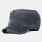 Mens Corduroy Flat Hats Top Hats Outdoor Sunscreen Military Army Peaked Dad Top Cap - Gray