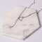 Trendy Openwork Triangle Pearl Pendant Necklace Y Shape Long Clavicle Chain Chic Jewelry - Silver