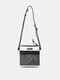 Men Nylon Contrast Color Patchwork Mesh Breathable Zipper Crossbody Bags Mini Envelope Bag Phone Bag - Gray