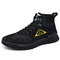 Men Outdoor Work Style Lace Up Slip Resistant Combat Boots - Black